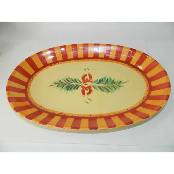 Gail Pittman Southern Living at Home Siena Oval Serving Platter Tray Holiday 14" - Picture 2 of 7